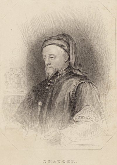 Porträt von Geoffrey Chaucer von English School
