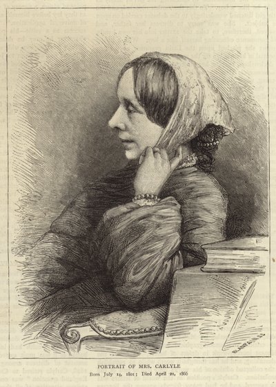 Porträt von Jane Welsh, Ehefrau von Thomas Carlyle von English School