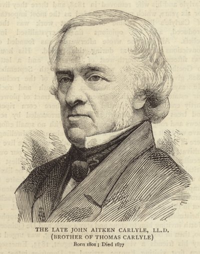 Porträt von John Aitken Carlyle, Bruder von Thomas Carlyle von English School