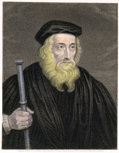 Porträt von John Wycliffe, graviert von James Posselwhite nach einem Druck von G. White, veröffentlicht von William Mackenzie von English School