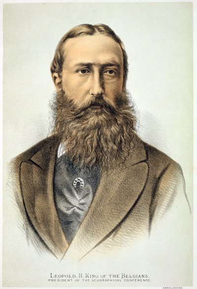 Porträt von Leopold II (1835-1909), König von Belgien (1865-1909) von English School