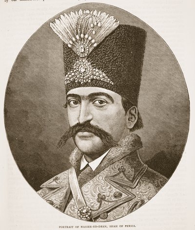 Porträt von Nasser-ed-Deen, Schah von Persien, Illustration aus Cassells Illustrierter Geschichte Englands von English School
