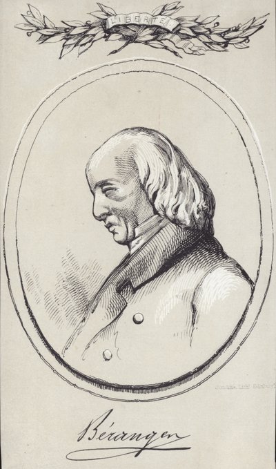 Porträt von Pierre-Jean de Beranger von English School