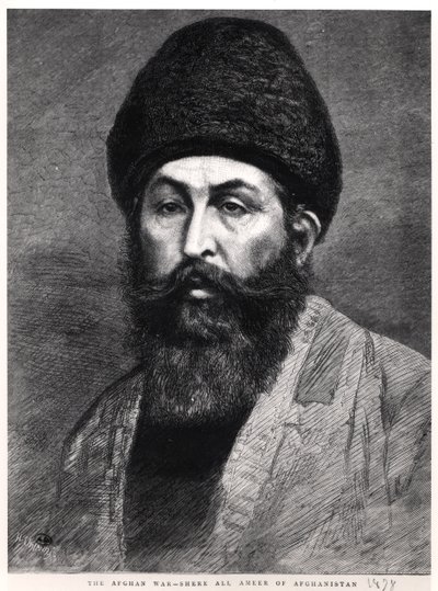 Porträt von Shir Ali Khan (1825-79) Emir von Afghanistan, 1878 von English School