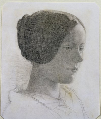 Porträt einer jungen Frau mit Dutt, ca. 1840 von English School