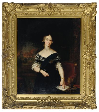 Porträt der jungen Königin Victoria von English School