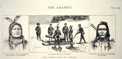 Porträts der Rebellenhäuptlinge Poundmaker und Big Bear, veröffentlicht in 