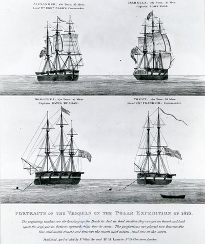 Porträts der Schiffe der Polarexpedition von 1818 (Gravur) von English School
