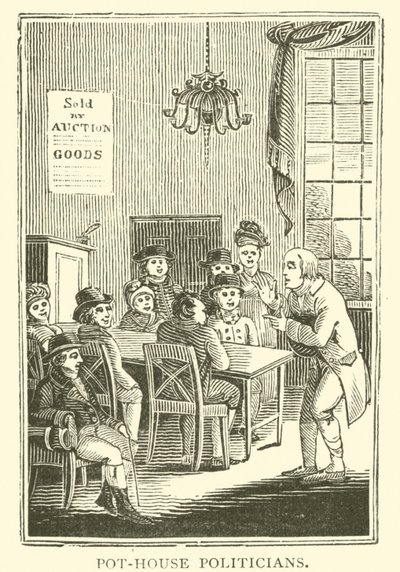 Politiker im Wirtshaus (Holzschnitt) von English School