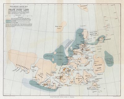 Vorläufige Skizzenkarte der Inselgruppe Franz-Josef-Land von English School