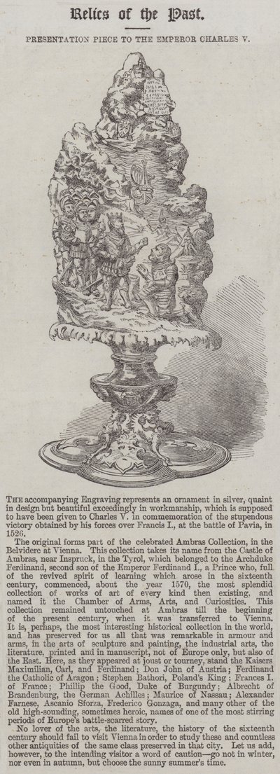 Präsentationsstück an Kaiser Karl V. (Stich) von English School