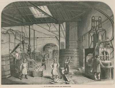 Werke der Prices Patent Candle Company; Das Dampfkessel- und Maschinenhaus von English School