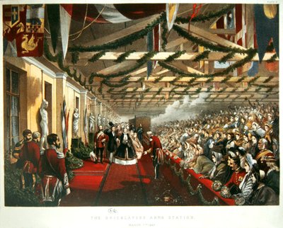 Prinzessin Alexandra von Dänemark kommt am 7. März 1863 mit ihrem zukünftigen Ehemann, dem Prinzen von Wales, in London am Bricklayers Arms Station an. 1863 von English School
