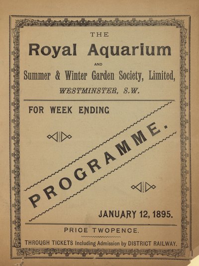 Programm für das Royal Aquarium von English School