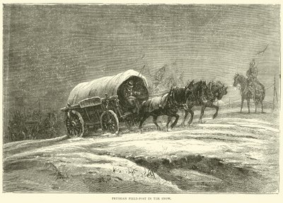 Preußische Feldpost im Schnee, Oktober 1870 von English School