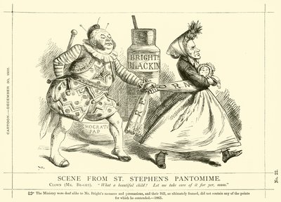 Punch-Karikatur über John Bright: Szene aus St. Stephen