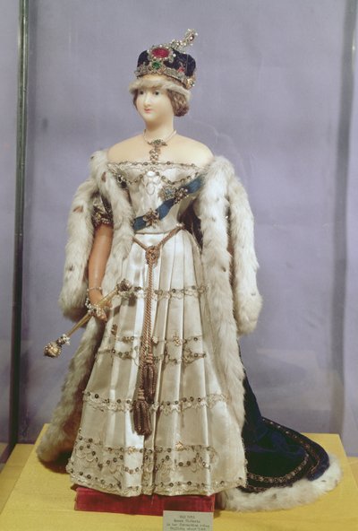 Königin Victoria (1819-1901) Puppe in ihren Krönungsroben, ca. 1840 von English School