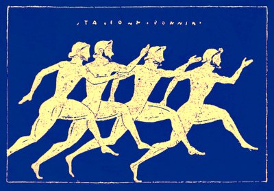 Rennen, Illustration aus Geschichte Griechenlands von Victor Duruy, 1890 von English School