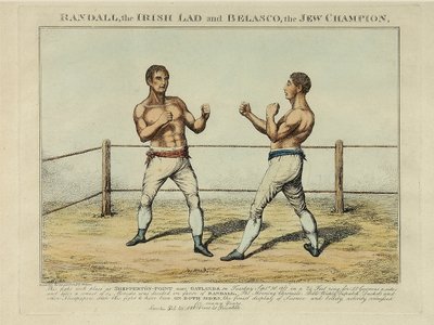 Randall, der irische Junge und Belasco, der jüdische Champion, graviert von Williams von English School