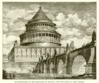 Rekonstruktion des Mausoleums von Hadrian, jetzt die Engelsburg von English School