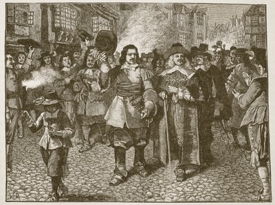 Empfang von Monck in der City of London, Illustration aus Cassells Illustrierter Geschichte Englands von English School