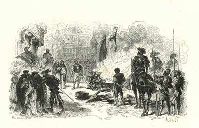 Religiöse Verfolgung; François I. (Gravur) von English School