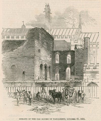 Überreste der alten Parlamentsgebäude, 27. Oktober 1851 von English School