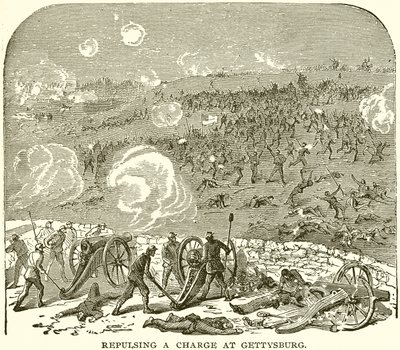 Abwehr eines Angriffs bei Gettysburg von English School