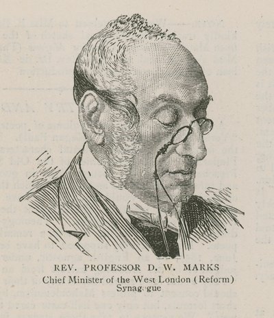Reverend Professor D W Marks, Hauptminister der West London (Reform) Synagoge von English School
