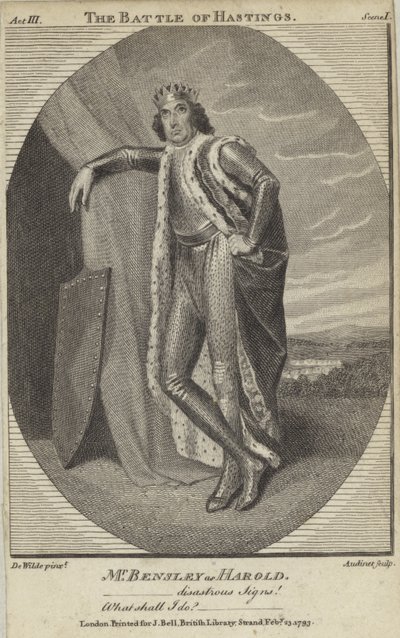 Robert Bensley als Harold in Die Schlacht von Hastings von English School