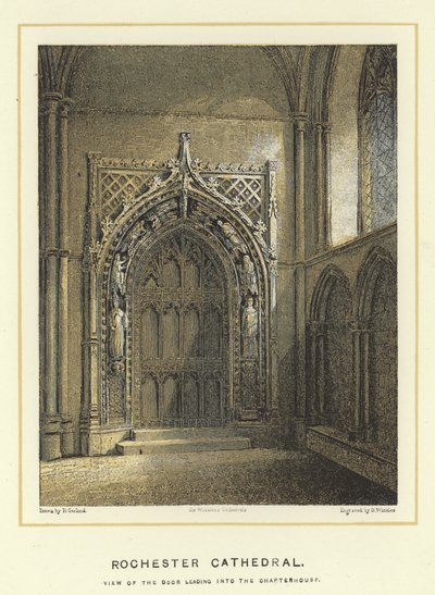 Kathedrale von Rochester, Blick auf die Tür zum Kapitelhaus von English School