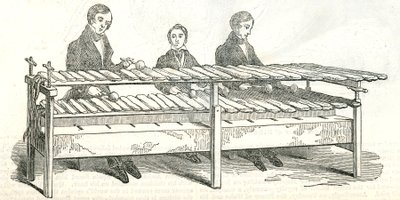 Rockmusik. Demonstriert in der Bond Street im Jahr 1842 von English School