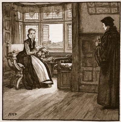 Roger Aschams Besuch bei Lady Jane Grey, Illustration aus Cassells Illustrierter Geschichte Englands von English School