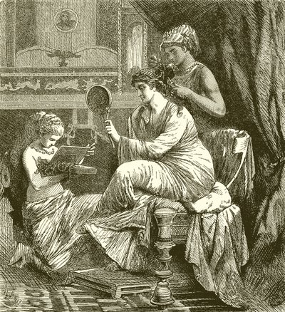 Römische Dame bei ihrer Toilette von English School