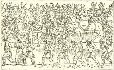 Römische Soldaten und barbarische Gefangene von English School