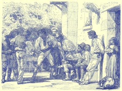 Römer spielen Mora, Illustration aus Illustrierte Reisen, herausgegeben von H. W. Bates, veröffentlicht um 1880 von English School