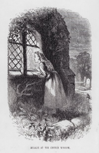 Rosalie am Kirchenfenster (Stich) von English School
