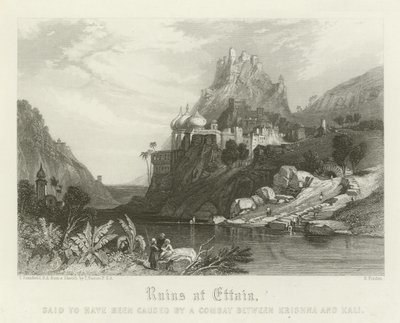 Ruinen in Ettaia, Indien von English School