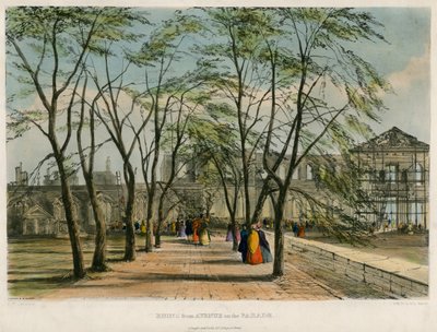 Ruinen von der Allee auf der Parade, Tower von London Feuer, 1841 von English School