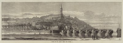 Ruinen von St. Cloud vom Fluss aus (Gravur) von English School