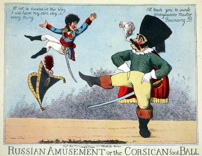 Russisches Vergnügen oder der korsische Fußball, veröffentlicht von Thomas Tegg, Cheapside, London, Januar 1814 von English School