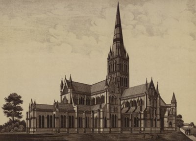 Kathedrale von Salisbury, von Nordosten von English School