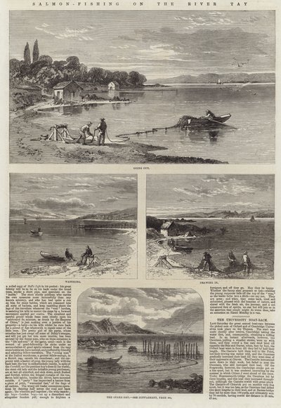Lachsfang am Fluss Tay von English School