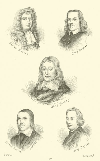 Samuel Butler, John Bunyan, John Milton, Jeremy Taylor, John Dryden von English School