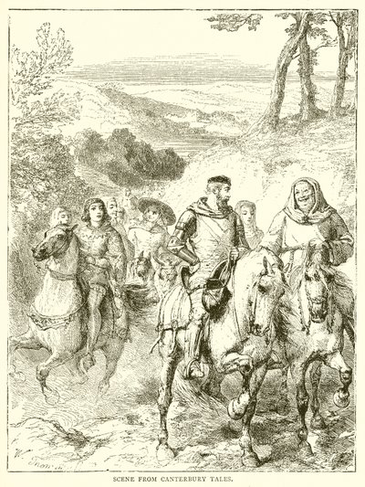 Szene aus den Canterbury Tales von English School