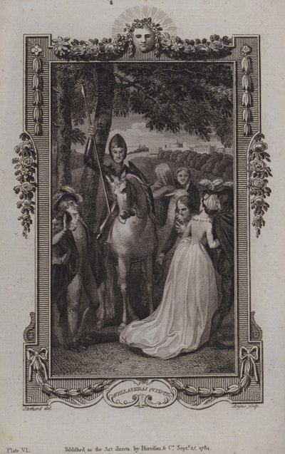 Szene aus der Fortsetzung von Miguel de Cervantes Don Quixote, geschrieben von Alonso Fernandez de Avellaneda von English School