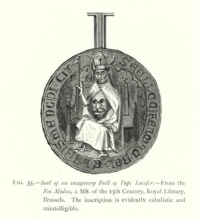 Siegel einer imaginären Bulle von Papst Luzifer von English School
