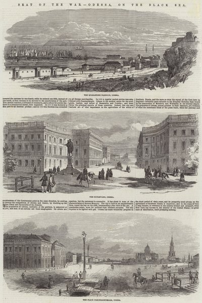 Kriegsschauplatz, Odessa, am Schwarzen Meer (Gravur) von English School