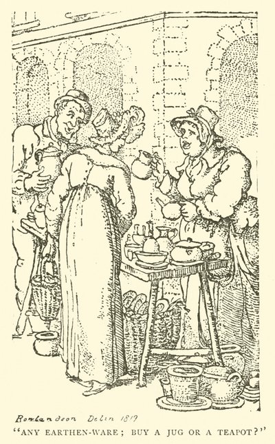Verkäufer von Töpferwaren (Holzschnitt) von English School