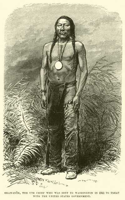 Shawanoh, der Ute-Häuptling, der 1863 nach Washington geschickt wurde, um mit der US-Regierung zu verhandeln von English School